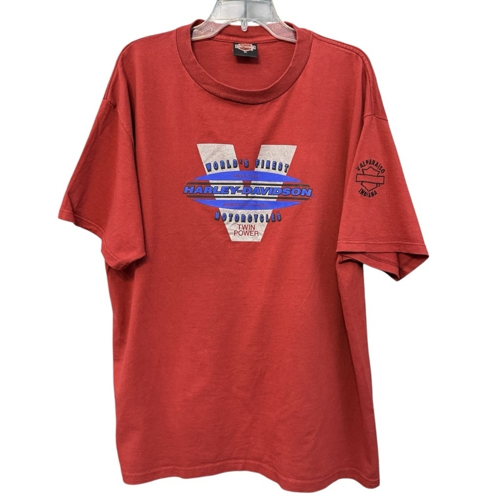 Harley-Davidson XL Red Valparaiso Indiana V Twin Power Graphic Tee